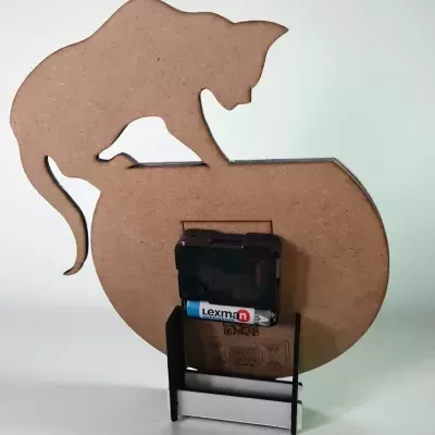 Relógio aquário com gato