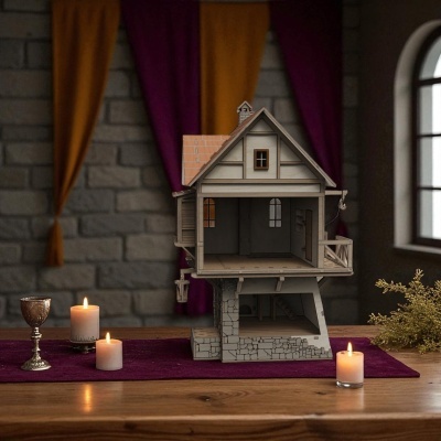 Casinha medieval de bonecas