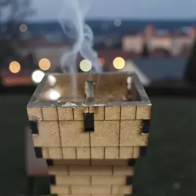 Queimador de incenso em forma de Lareira