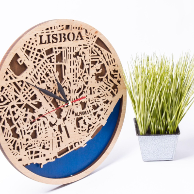 Relógio exclusivo do mapa de Lisboa