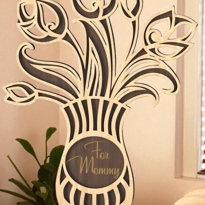 Vaso decorativo tulipas Dia da Mãe