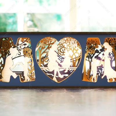 Placa de decoração para o dia da Mãe e dia do Pai