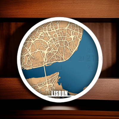 Mapas de Lisboa e Porto vista em 3D Quadros decorativos