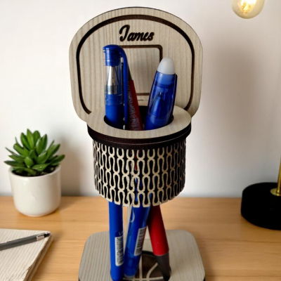 Organizador de canetas formato Cesto de Basquete