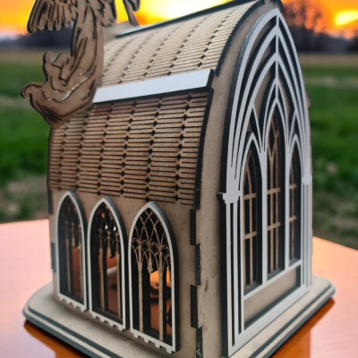 Presépio de Natal forma de igreja