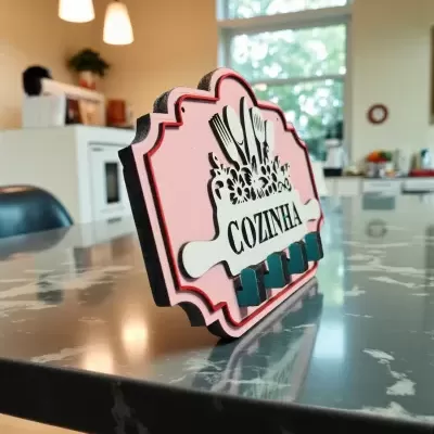 Placa Decorativa de Cozinha com Ganchos