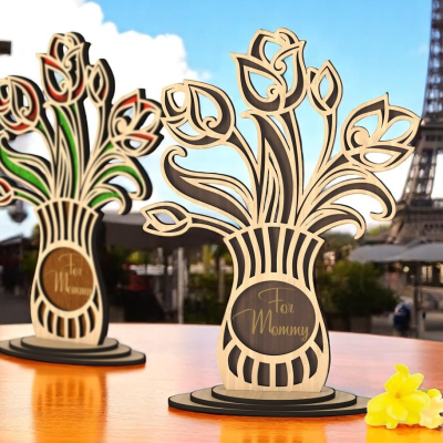 Vaso decorativo tulipas Dia da Mãe