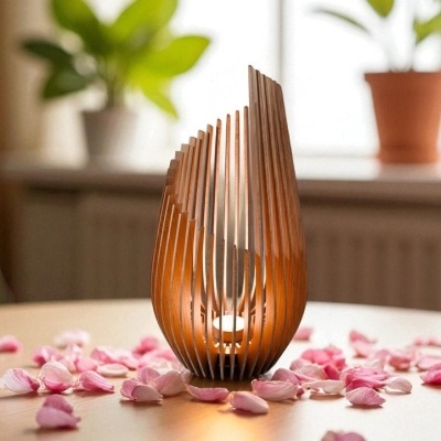 Porta velas em tiras