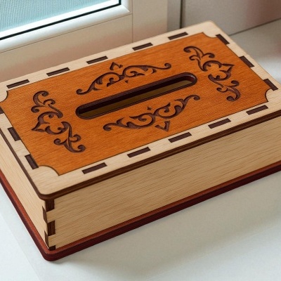 Caixa de lenços personalizada.