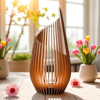 Porta velas em tiras