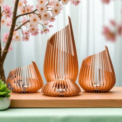 Porta velas em tiras