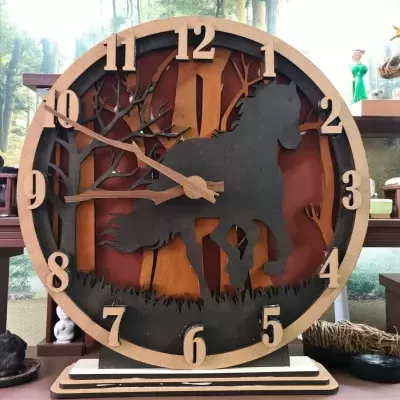 Relógio Rustico com Cavalo