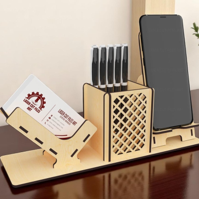 Organizador de secretária com suporte telemovel e cartões