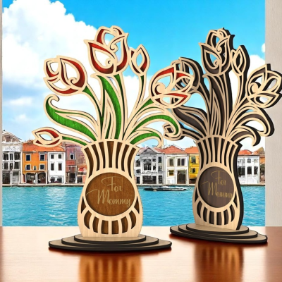 Vaso decorativo tulipas Dia da Mãe