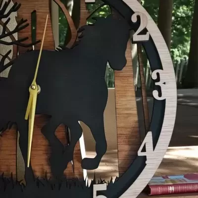 Relógio Rustico com Cavalo