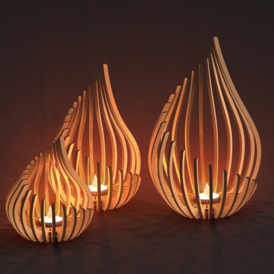 Porta velas em tiras