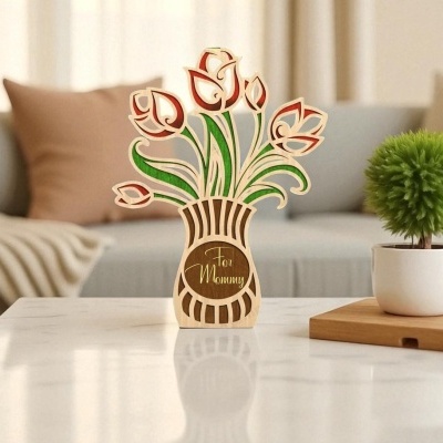 Vaso decorativo tulipas Dia da Mãe
