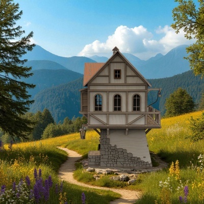 Casinha medieval de bonecas