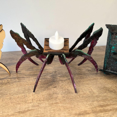 Porta-Velas Aranha Halloween