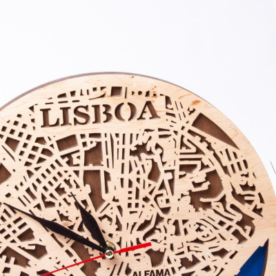 Relógio exclusivo do mapa de Lisboa