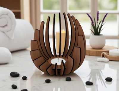 Porta velas em tiras