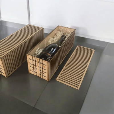 Caixa de Vinho estilo Contentor Marítimo