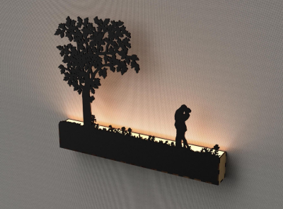 Luz de presença casal romântico