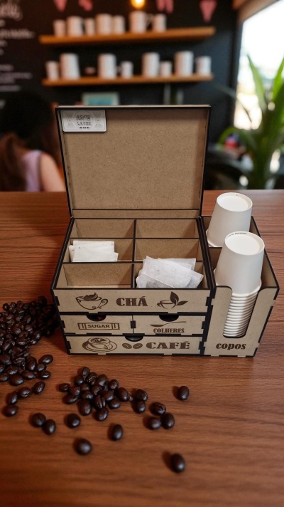 Organizador de cápsulas de café e chá 3 gavetas