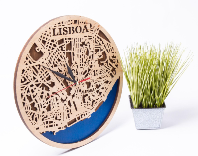 Relógio exclusivo do mapa de Lisboa