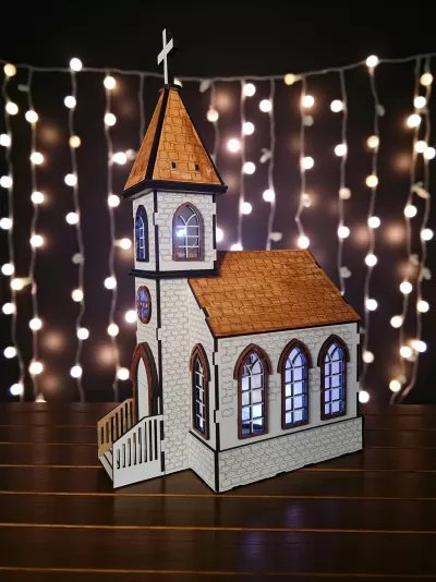 Igreja porta velas Led