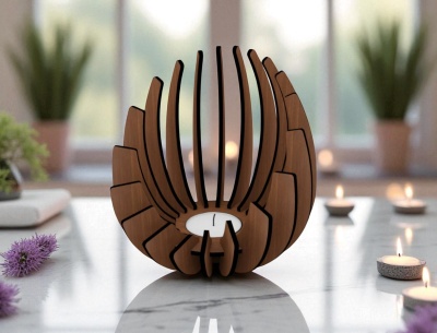 Porta velas em tiras