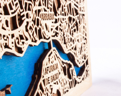 Mapas de Lisboa e Porto vista em 3D Quadros decorativos