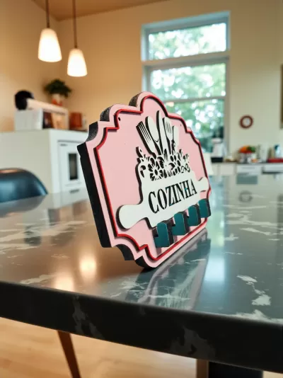Placa Decorativa de Cozinha com Ganchos