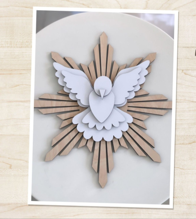 Pomba e estrela decoração para Baptizado