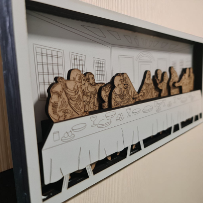 Quadro "A ultima ceia " em camadas