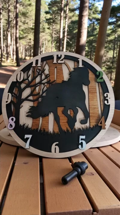 Relógio Rustico com Cavalo