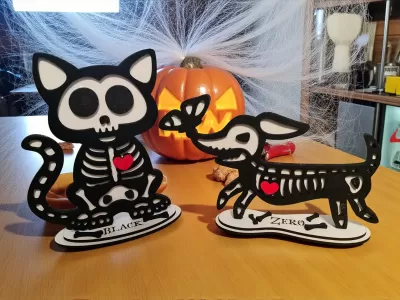 Plaquinhas de esqueletos Halloween