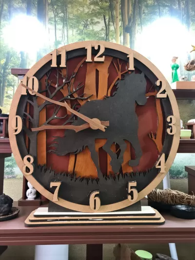 Relógio Rustico com Cavalo