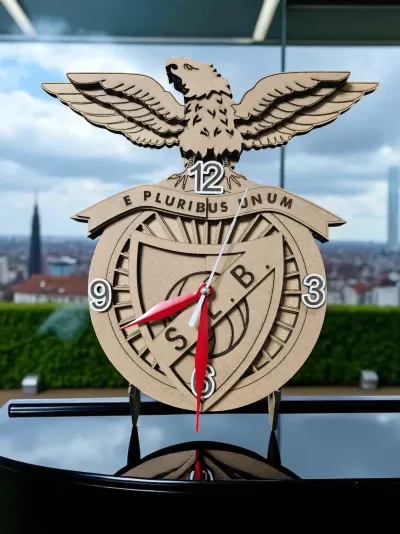 Relógio Benfica de secretária 3D