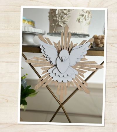 Pomba e estrela decoração para Baptizado