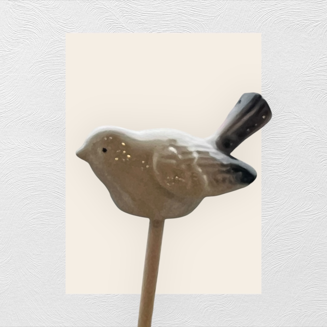 Passarinho de Cerâmica - branco