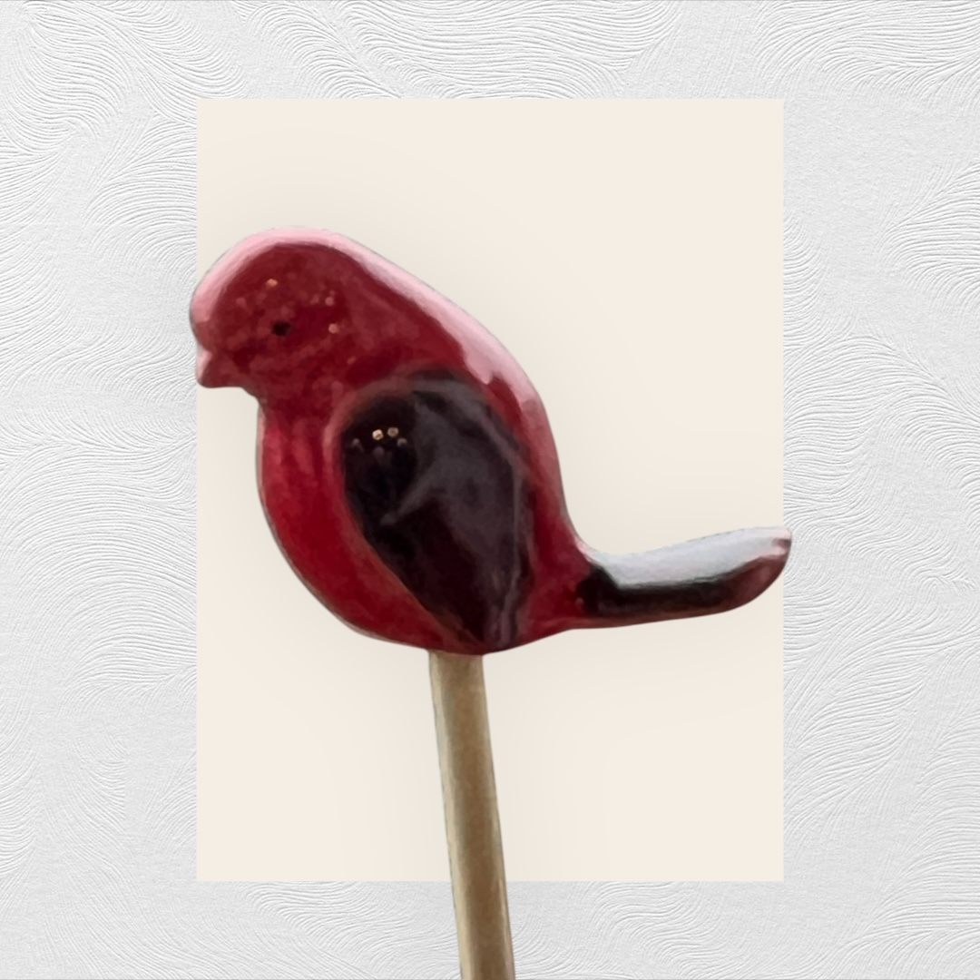 Passarinho de Cerâmica - vermelho