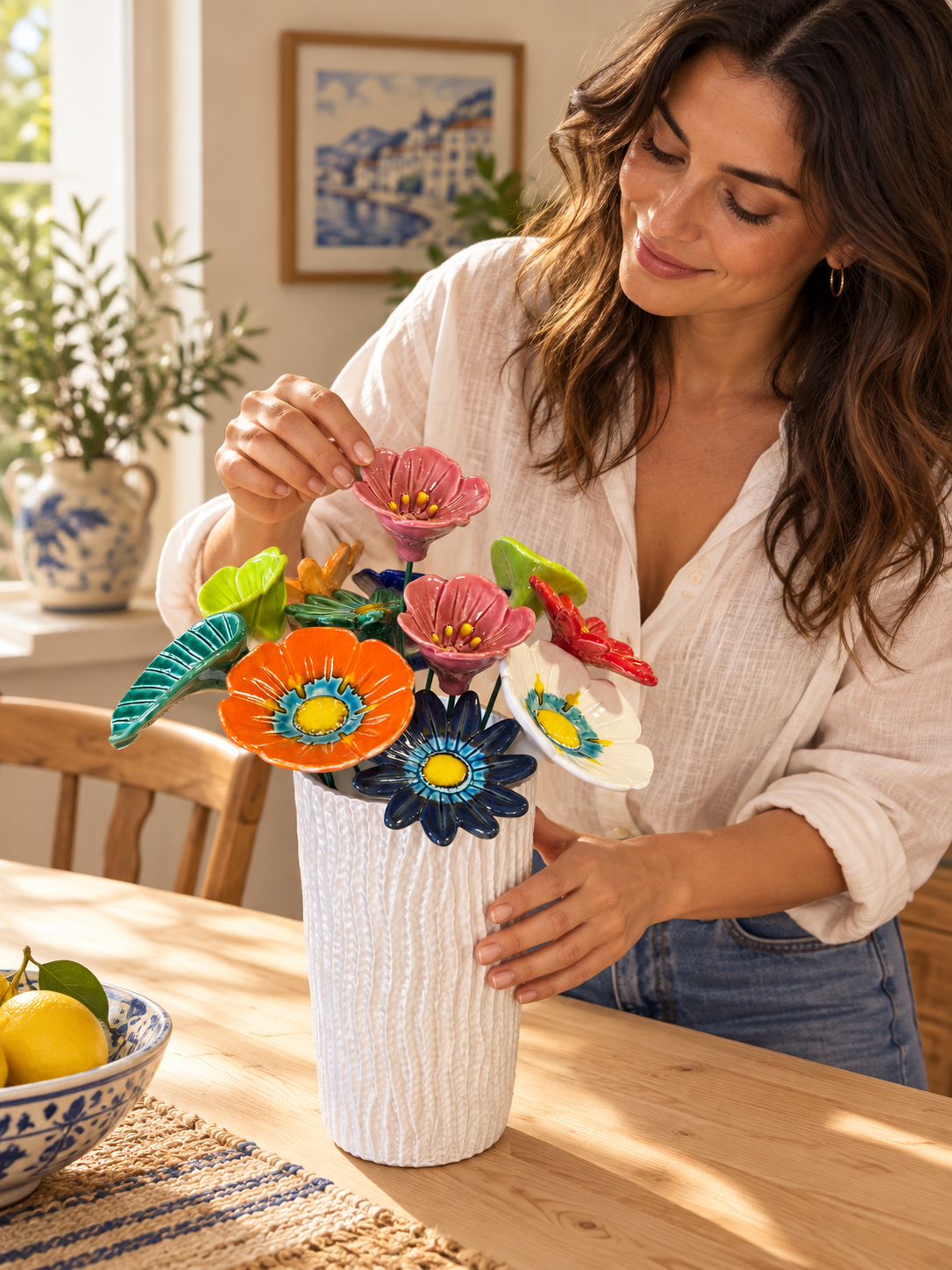 Jarra&#x20;redonda&#x20;alta&#x20;com&#x20;9&#x20;flores