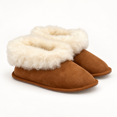Pantufa criança sola de pele