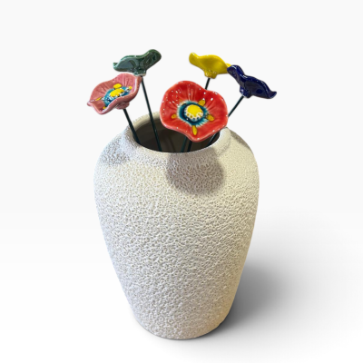 Jarra nova alta com 5 flores