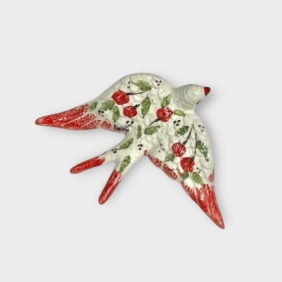 Andorinhas cereja - cerâmica vidrada