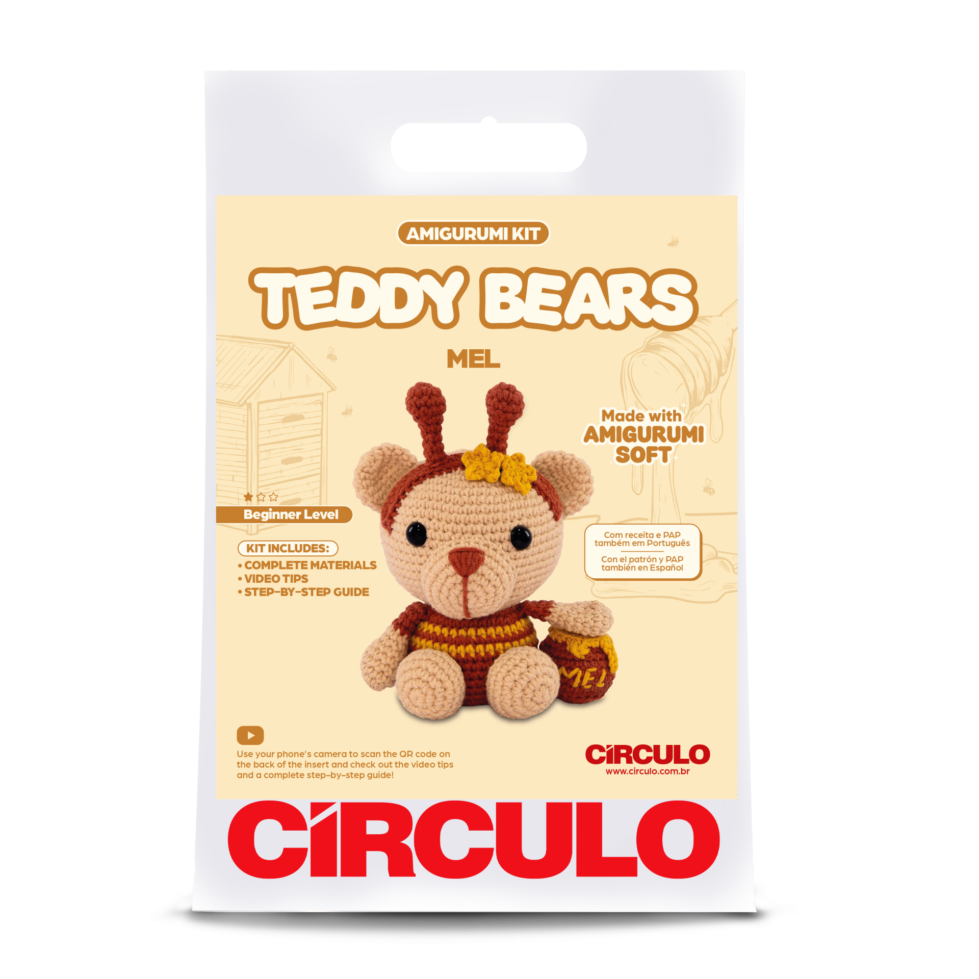 Kit  Amigurumi  Ursinho Círculo - Mel