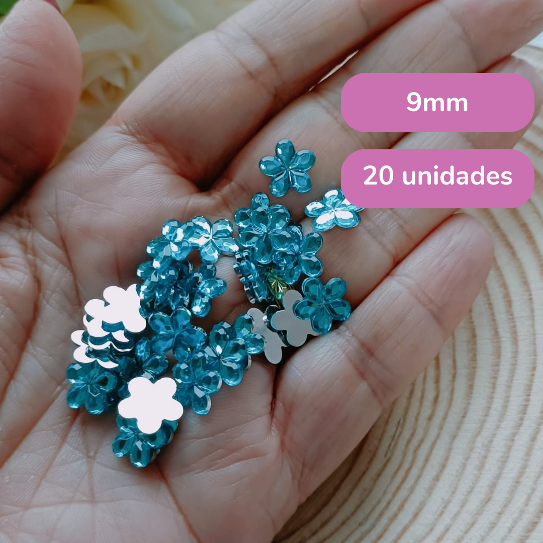 Aplique Flor Azul (9mm)