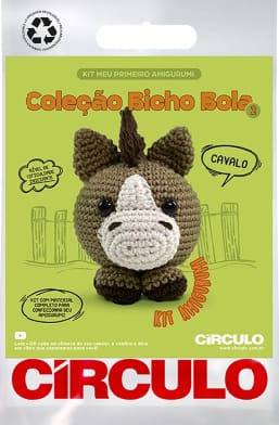 Kit Meu Primeiro Amigurumi Círculo - Coleção Bicho Bola  (Cavalo)