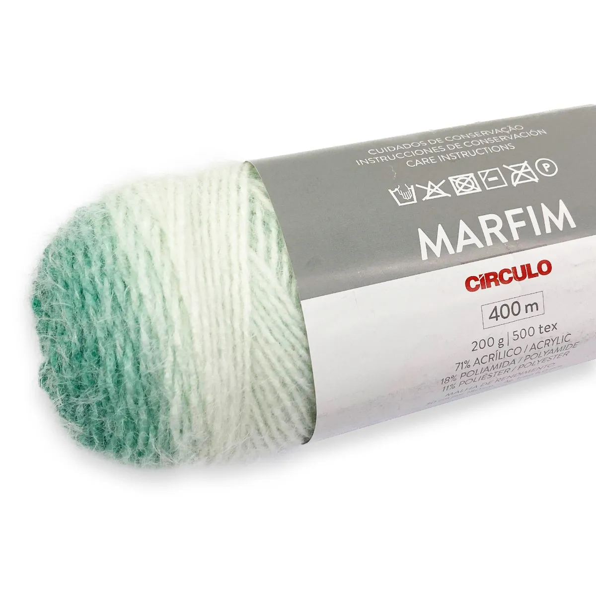 Lã Marfim Círculo 9005 (Verde Água)